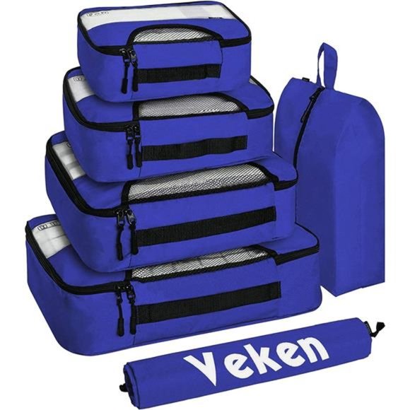 6 Pc Set Packing Cubes Luggage Packing Organizers for Travel Accessories - Picture 1 of 6